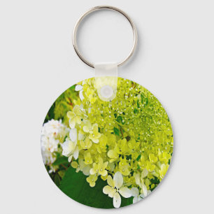 Elegante Chartreuse-Grüne Limelight-Hortensie Schlüsselanhänger