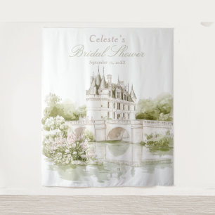 Elegante Château Französische Romantik Brautparty Wandteppich