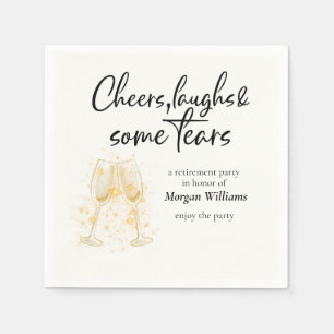 Elegante Cheers Laughs Tears Rentirement Party Serviette