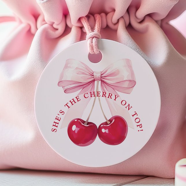 Elegante Cherry am oberen Brautparty Geschenkanhänger (Von Creator hochgeladen)