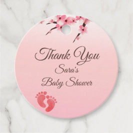 Elegante Cherry Blossom Baby Shower Favor Tag Geschenkanhänger