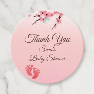Elegante Cherry Blossom Baby Shower Favor Tag Geschenkanhänger