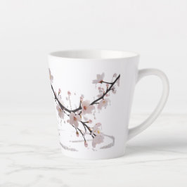 Elegante Cherry Blossom Pearl Small Latte Tasse
