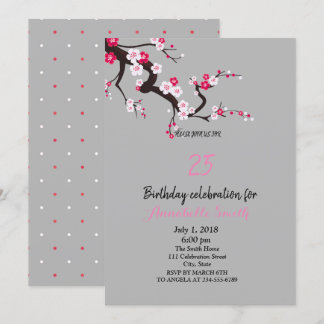 Elegante Cherry Blossom Pink Weiße Blüte Geburtsta Einladung