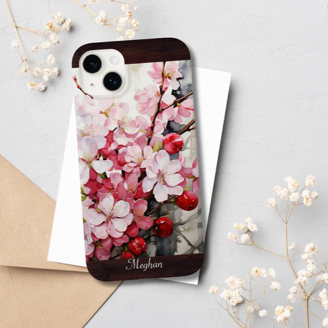 Elegante Cherry Blossom Wasserfarbe Case-Mate iPhone Hülle (Von Creator hochgeladen)