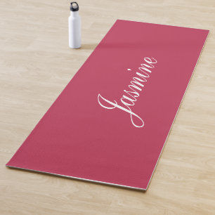 Elegante Cherry Magenta Personalisierter Name Yoga Yogamatte