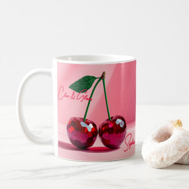 Elegante Cherry Tasse - Ruby Crystal Edition (Mit Donut)