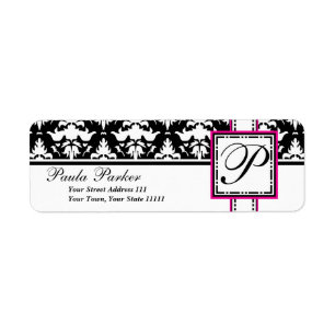 Elegante Chic-Aufkleber des Damast-Monogramm-P
