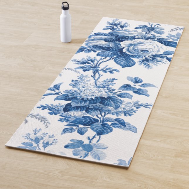 Elegante Chic Blue Rose und Ferns Yoga Mat Yogamatte (Beispiel)