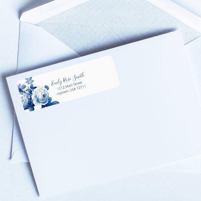 Elegante Chic Blue Vintage Rose (Von Creator hochgeladen)