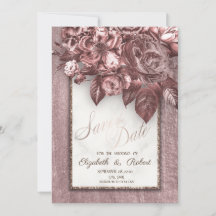 Elegante Chic Blume Burgundy Save the Date