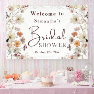 Elegante Chic Boho Rustikale Wildblumen-Brautparty Banner