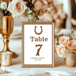 Elegante & Chic Boho Western Cowboy Hochzeit  Tischnummer