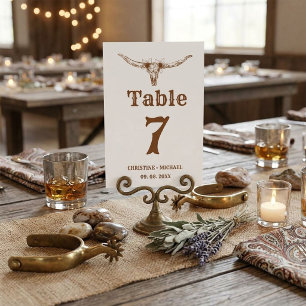 Elegante & Chic Boho Western Cowboy Hochzeit Tischnummer