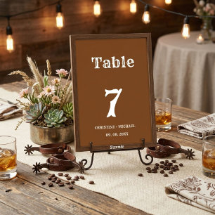 Elegante & Chic Boho Western Cowboy Hochzeit Tischnummer