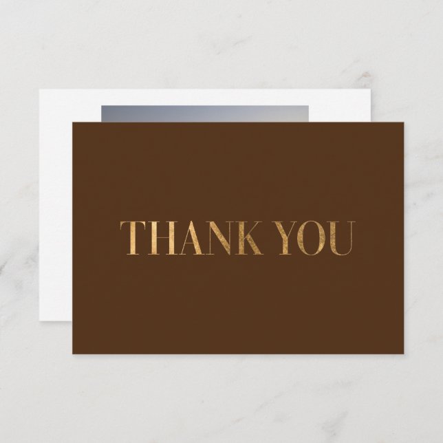 Elegante Chic Burgundy Gold Danke Foto Card (Vorne/Hinten)