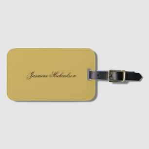 Elegante Chic Calligrafie Name Goldfarbe Gepäckanhänger