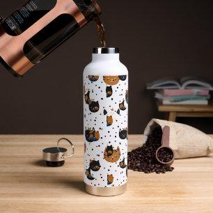 Elegante Chic Cat Patterns Wasserflasche Trinkflasche