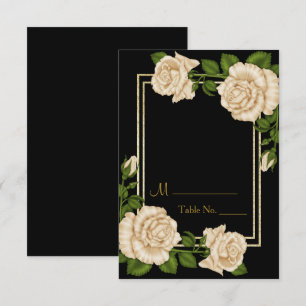 Elegante Chic Corner Elfenbeinküste Rose Tischnumm Einladung