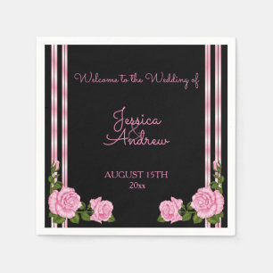 Elegante Chic Corner-Rosenstrauß-Hochzeit Serviette