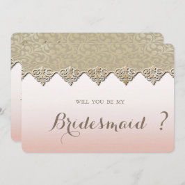 Elegante Chic Damask Bridesmaid Card Einladung