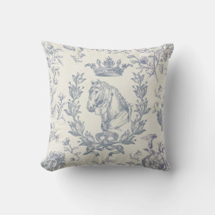 Elegante Chic Dusty Blue Reittier Florenz Kissen