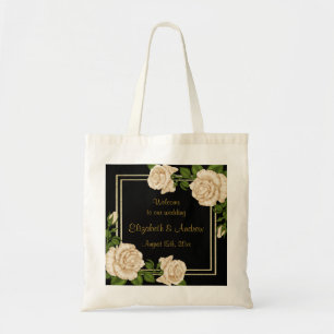 Elegante Chic Ecke Elfenbeinrosen Sträuße Hochzeit Tragetasche