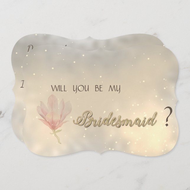 Elegante Chic Floral Bridesmaid Card Einladung (Vorne/Hinten)