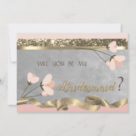 Elegante Chic Floral Bridesmaid Card Einladung