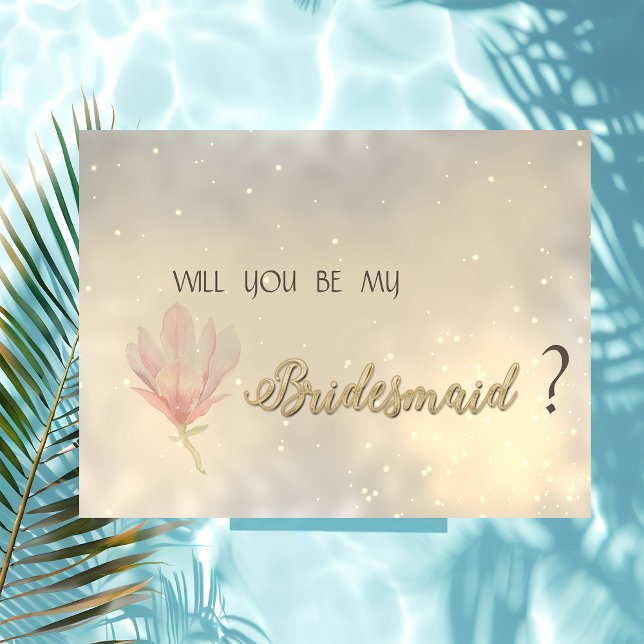 Elegante Chic Floral Bridesmaid Card Einladung (Von Creator hochgeladen)