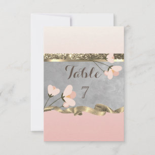 Elegante Chic Floral Table Card Einladung