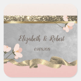Elegante Chic Floral Wedding Sticker
