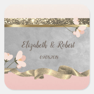 Elegante Chic Floral Wedding Sticker