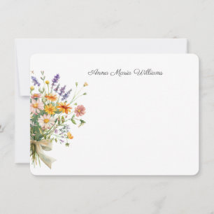 Elegante Chic Florale Notizkarte Mitteilungskarte