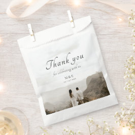 Elegante Chic Foto Monogram Gastgeschenk Hochzeit Geschenktütchen