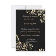 Elegante Chic Gold Blume Hochzeitsempfang