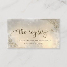 Elegante Chic Gold Border Wedding Registry