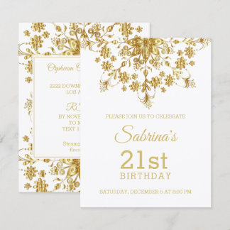 Elegante Chic Gold Einladung zum Geburtstag