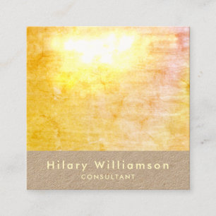 Elegante Chic Golden Yellow Grunge Kraft Quadratische Visitenkarte