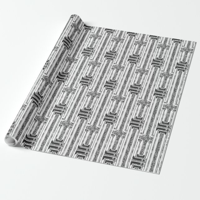 Elegante Chic Imitate Silver Gray White Pattern Geschenkpapier (Ungerollt)