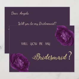 Elegante Chic Lila Rose Bridesmaid Card Einladung