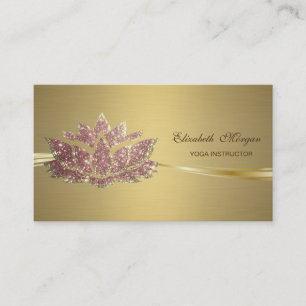 Elegante Chic Luxury Imitate Gold Glitzer Lotus Visitenkarte
