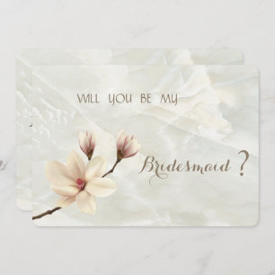 Elegante Chic Magnolia Bridesmaid Card Einladung