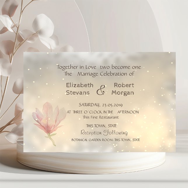 Elegante Chic Magnolia Hochzeit Einladung (Von Creator hochgeladen)