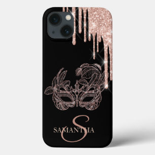 Elegante Chic Masque Rose Gold Glitzer Tropfen Case-Mate iPhone Hülle