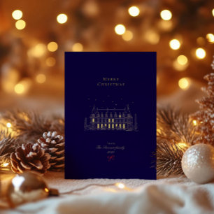 Elegante Chic Minimalistisch Weihnachtskarte Feiertagskarte