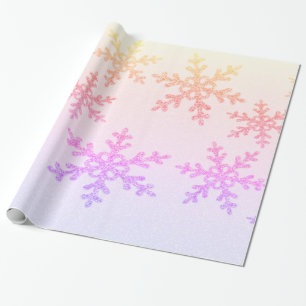 Elegante Chic Ombre Glitzer Snowflakes Holiday Geschenkpapier