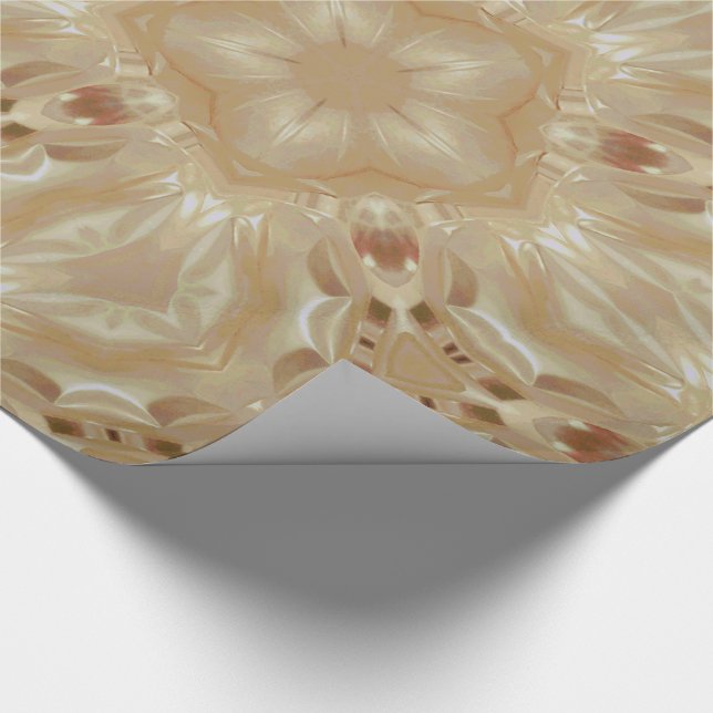 Elegante Chic Pearl Peach Kaleidoscopic Star Blume Geschenkpapier (Ecke)