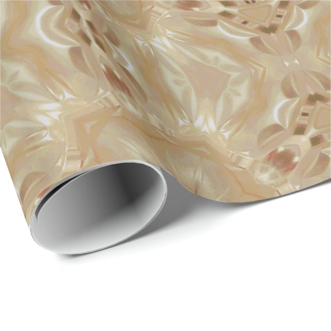 Elegante Chic Pearl Peach Kaleidoscopic Star Blume Geschenkpapier (Rolleneckpunkt)
