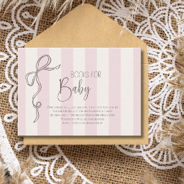 Elegante Chic-Perlen-Schleife Baby Shower Bücher f Begleitkarte